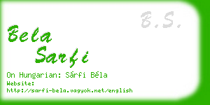 bela sarfi business card